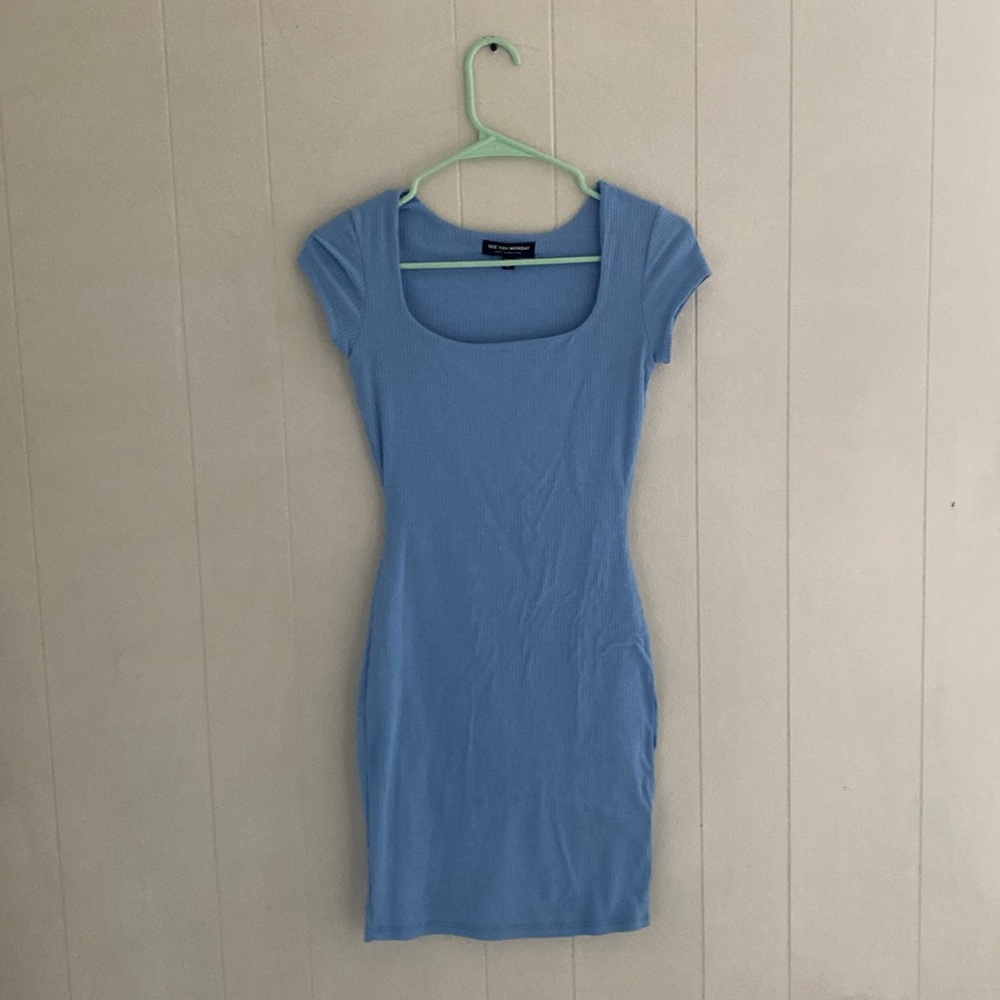 Baby blue bodycon dress